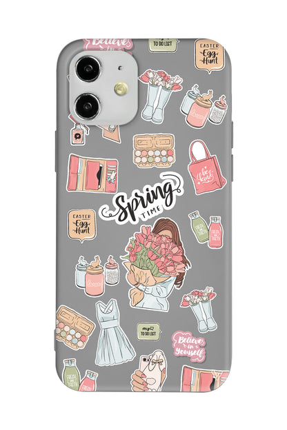 Spring Time Lansman Model İçi Kadife Silikon Telefon Kılıfı