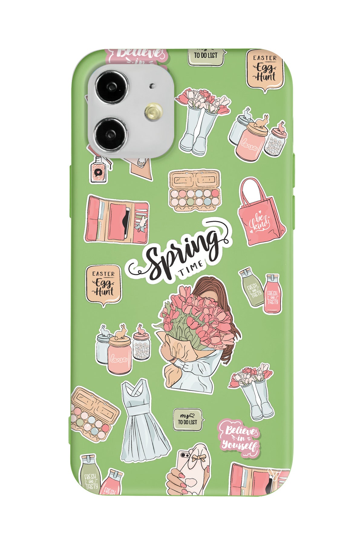 Spring Time Lansman Model İçi Kadife Silikon Telefon Kılıfı