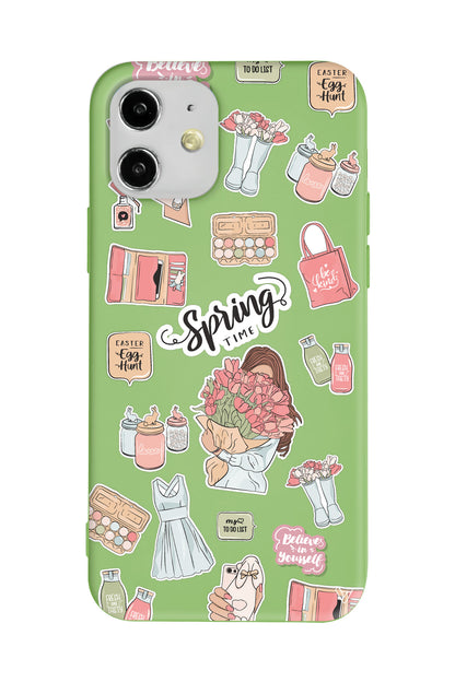 Spring Time Lansman Model İçi Kadife Silikon Telefon Kılıfı