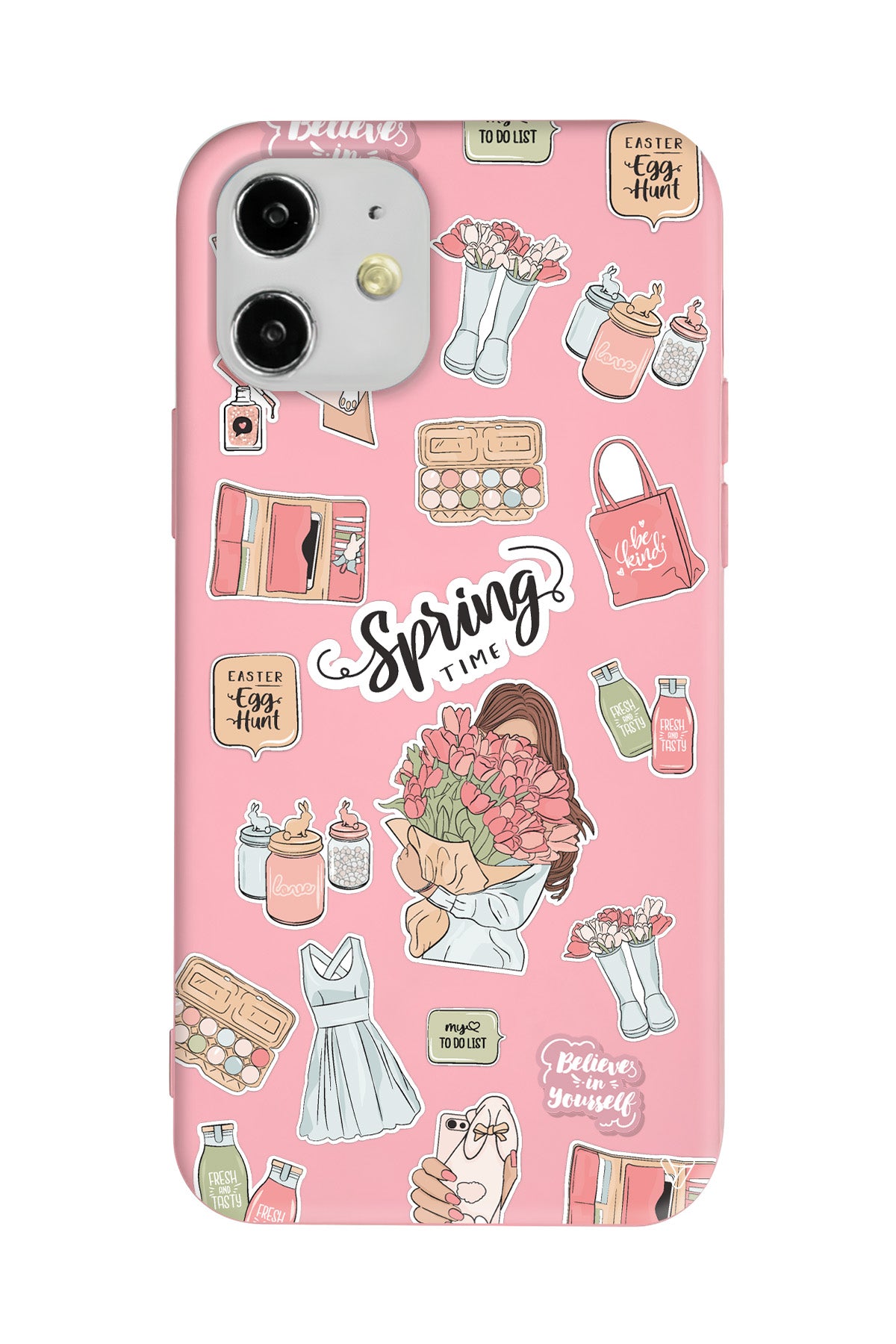 Spring Time Lansman Model İçi Kadife Silikon Telefon Kılıfı