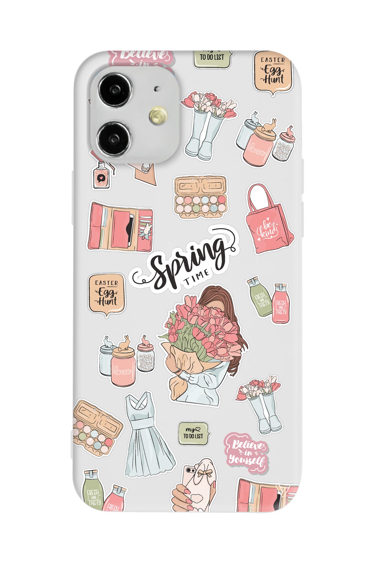 Spring Time Lansman Model İçi Kadife Silikon Telefon Kılıfı