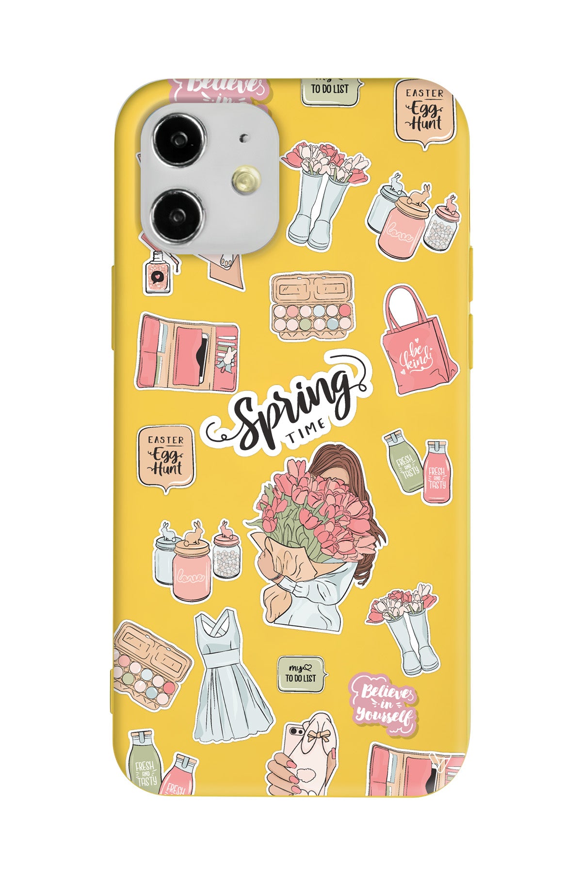 Spring Time Lansman Model İçi Kadife Silikon Telefon Kılıfı