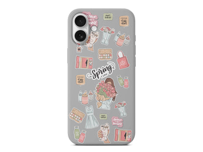 Spring Time Lansman Model İçi Kadife Silikon Telefon Kılıfı