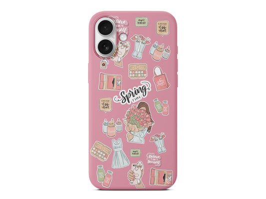 Spring Time Lansman Model İçi Kadife Silikon Telefon Kılıfı – Plus Serisine Özel