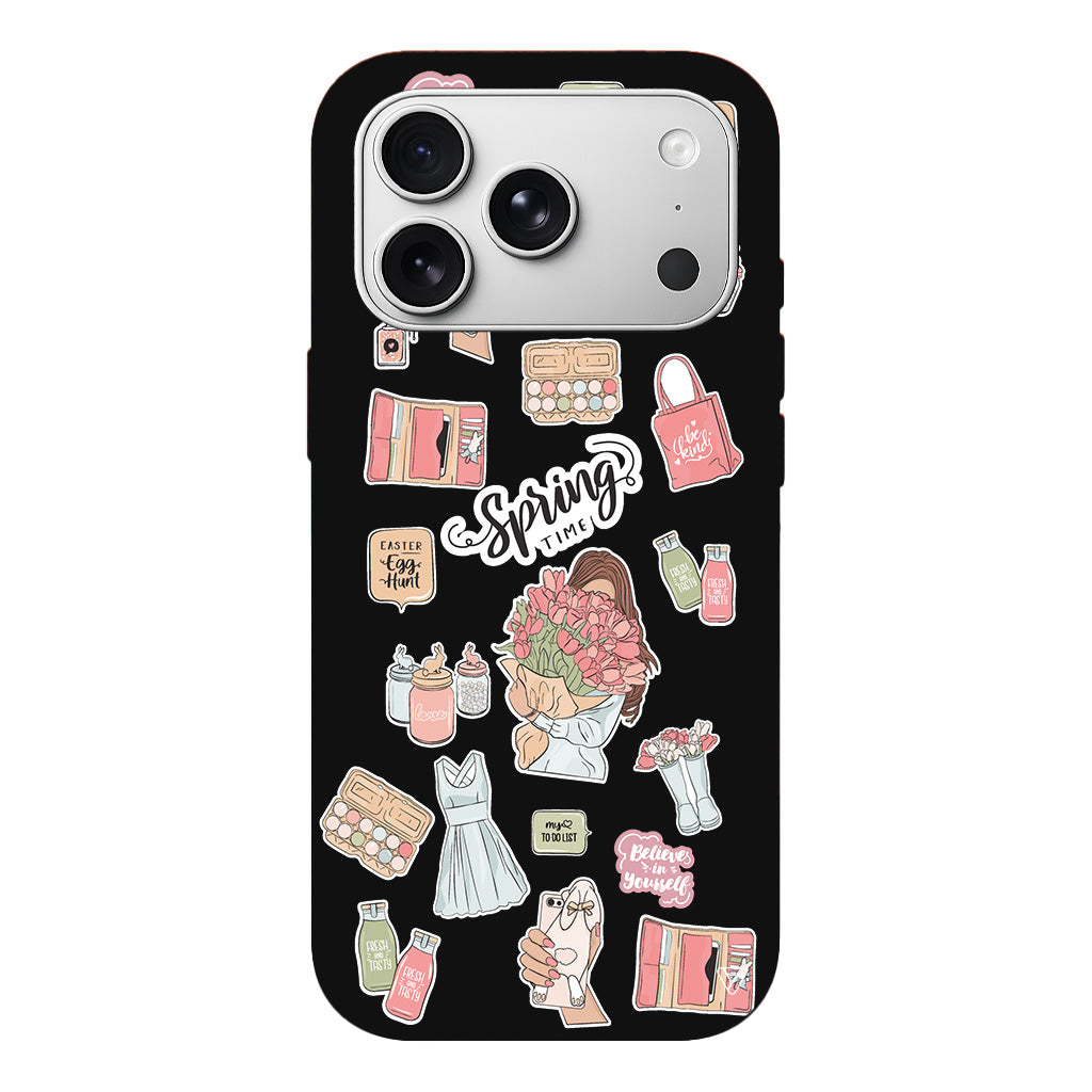 Spring Time Lansman Model İçi Kadife Silikon Telefon Kılıfı