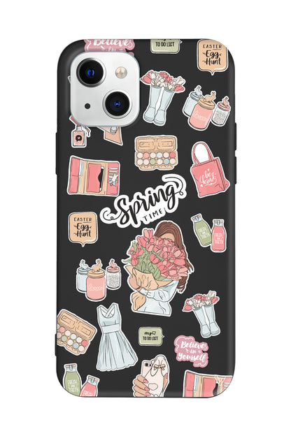 Spring Time Lansman Model İçi Kadife Silikon Telefon Kılıfı – Plus Serisine Özel