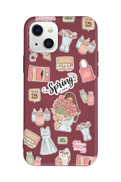 Spring Time Lansman Model İçi Kadife Silikon Telefon Kılıfı – Plus Serisine Özel