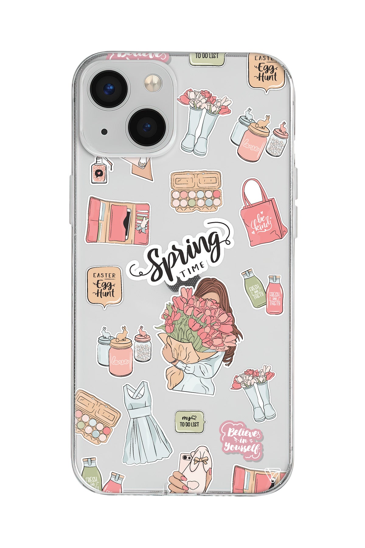 Spring Time Lansman Model İçi Kadife Silikon Telefon Kılıfı