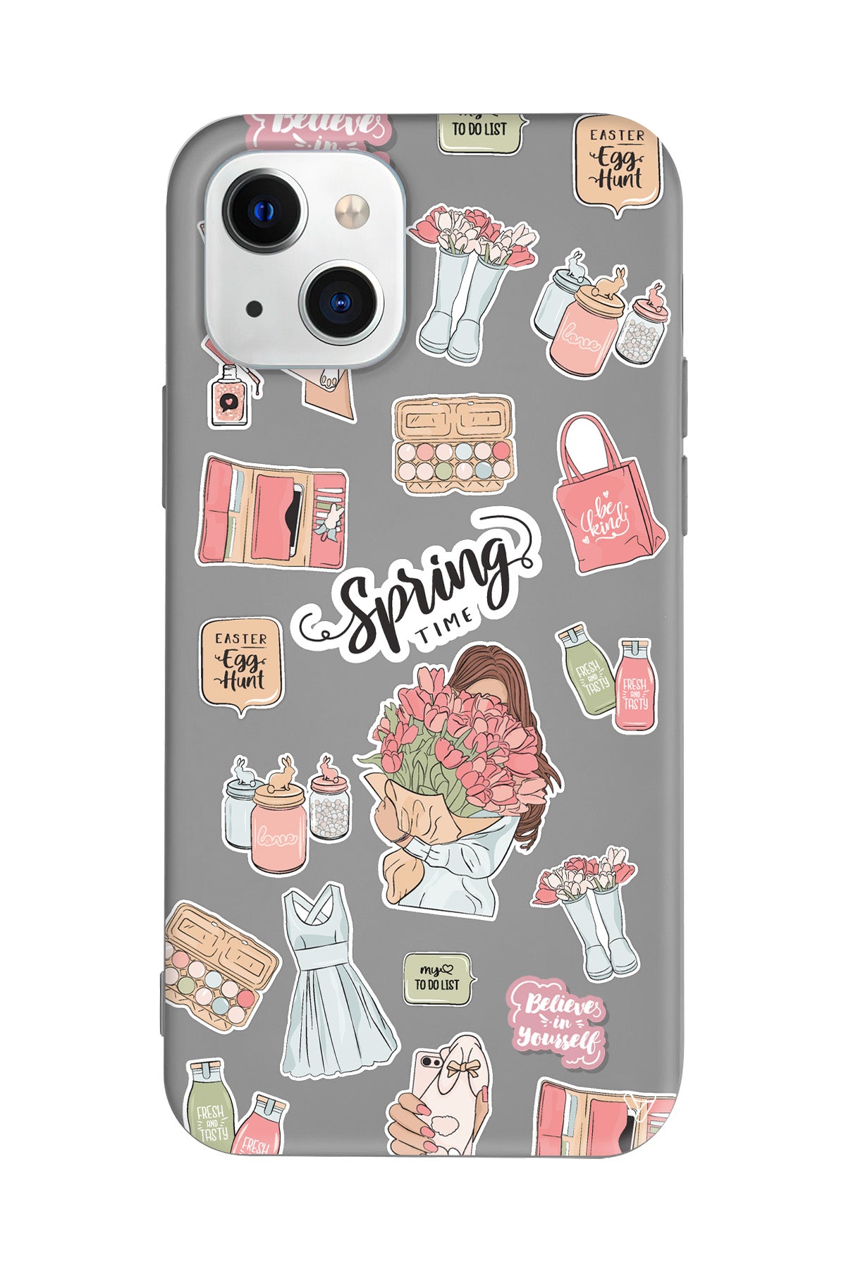 Spring Time Lansman Model İçi Kadife Silikon Telefon Kılıfı