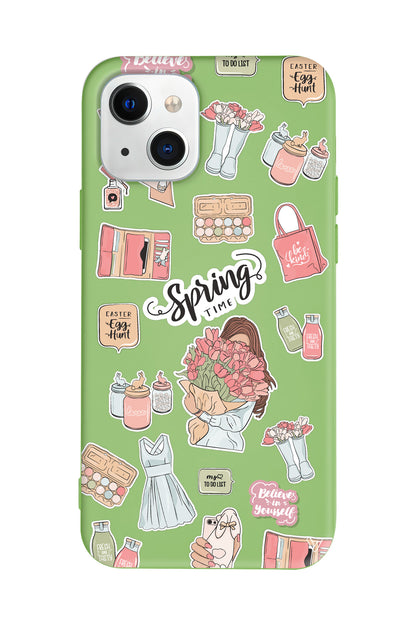 Spring Time Lansman Model İçi Kadife Silikon Telefon Kılıfı