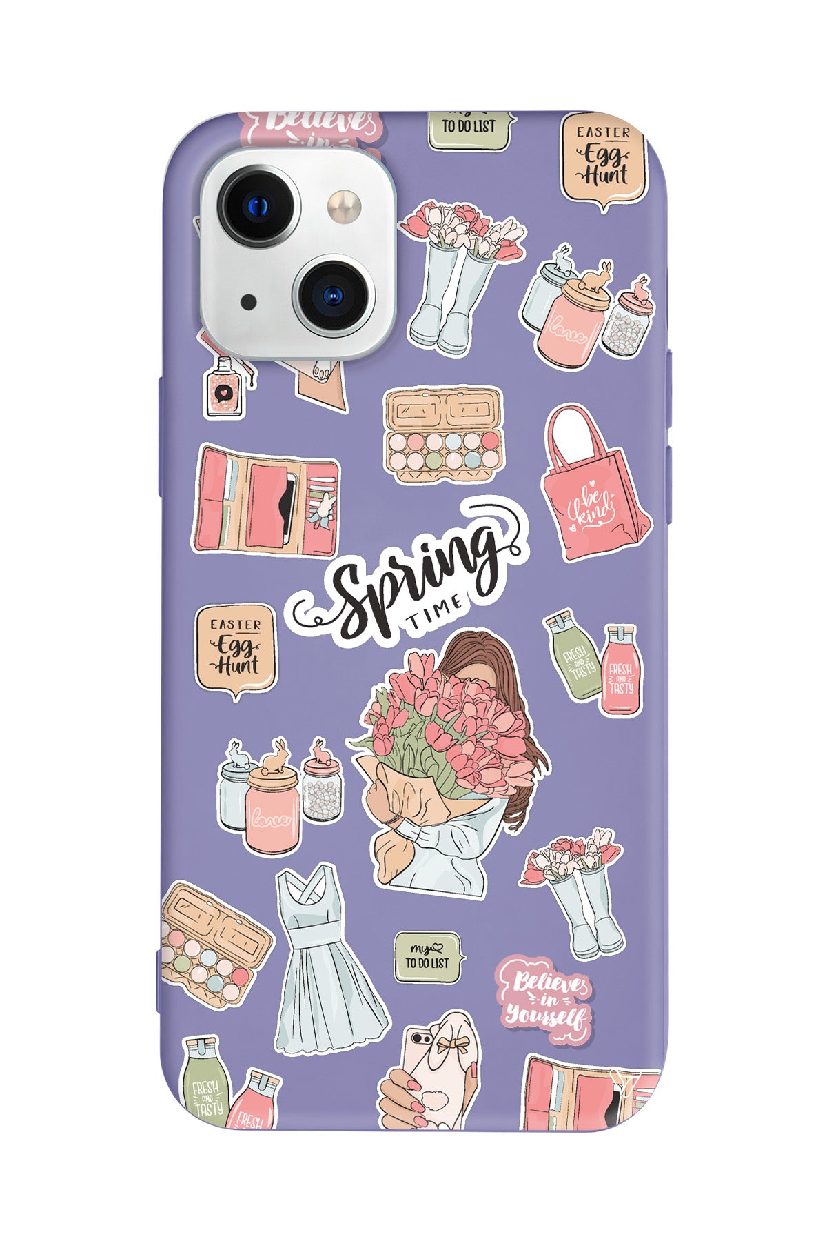 Spring Time Lansman Model İçi Kadife Silikon Telefon Kılıfı – Plus Serisine Özel