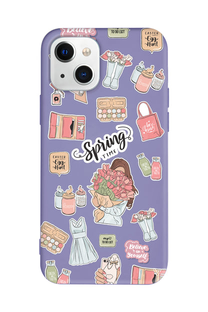 Spring Time Lansman Model İçi Kadife Silikon Telefon Kılıfı