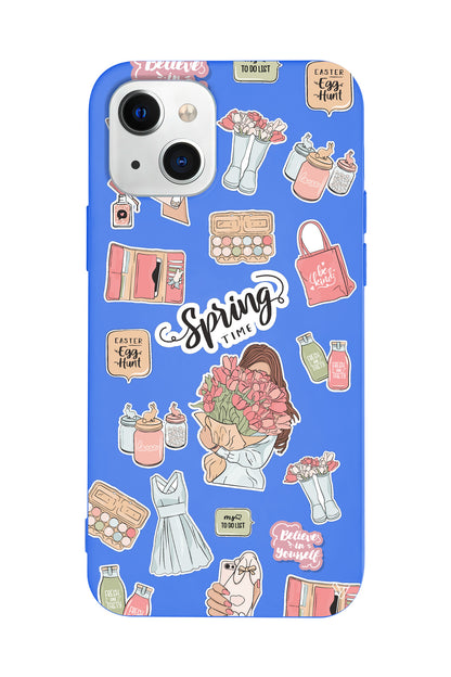 Spring Time Lansman Model İçi Kadife Silikon Telefon Kılıfı