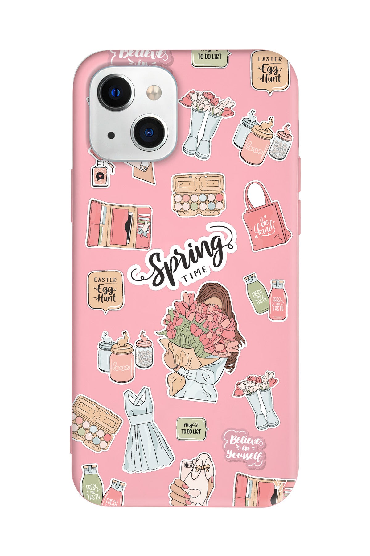 Spring Time Lansman Model İçi Kadife Silikon Telefon Kılıfı