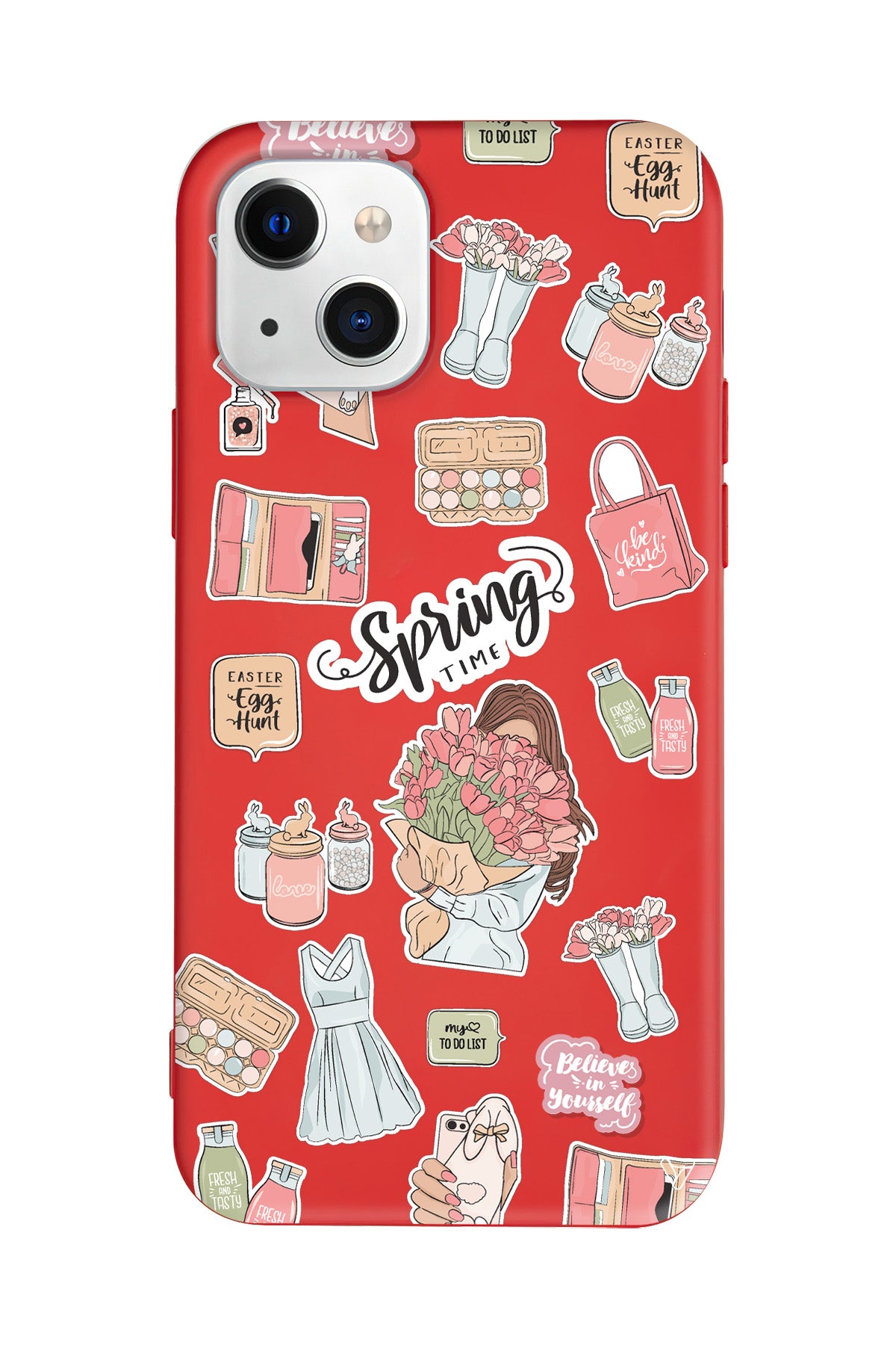 Spring Time Lansman Model İçi Kadife Silikon Telefon Kılıfı – Plus Serisine Özel