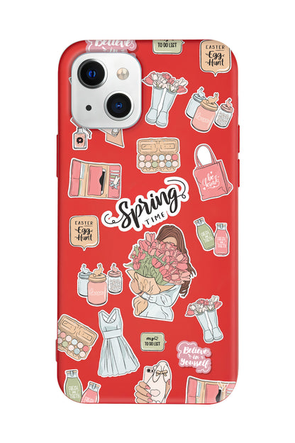 Spring Time Lansman Model İçi Kadife Silikon Telefon Kılıfı – Plus Serisine Özel