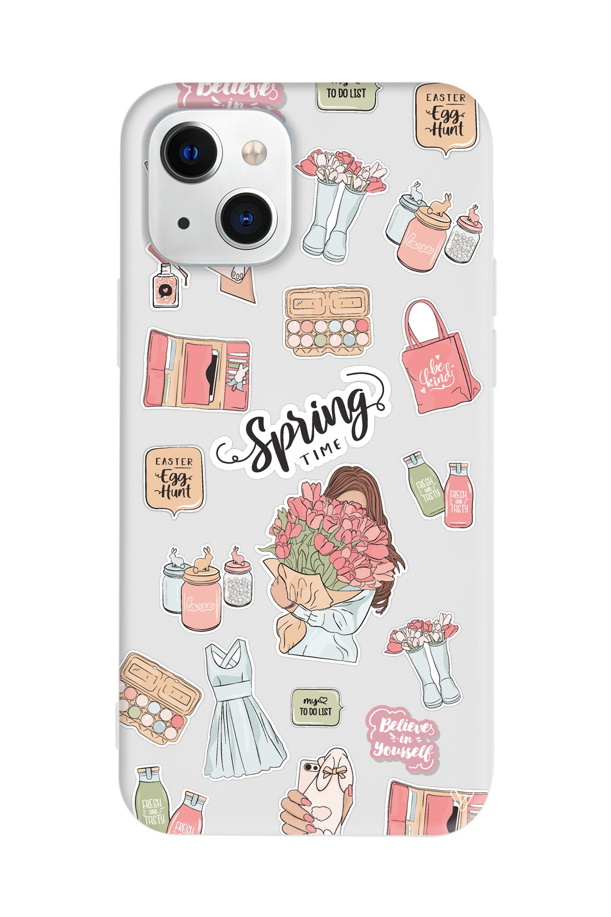 Spring Time Lansman Model İçi Kadife Silikon Telefon Kılıfı