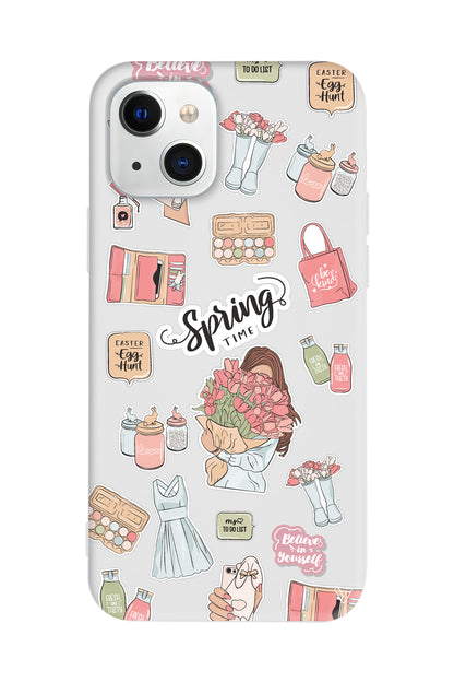 Spring Time Lansman Model İçi Kadife Silikon Telefon Kılıfı