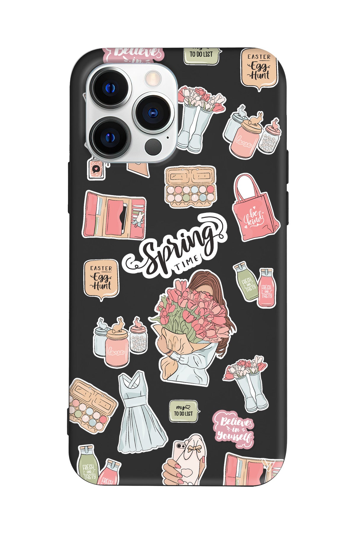 Spring Time Lansman Model İçi Kadife Silikon Telefon Kılıfı