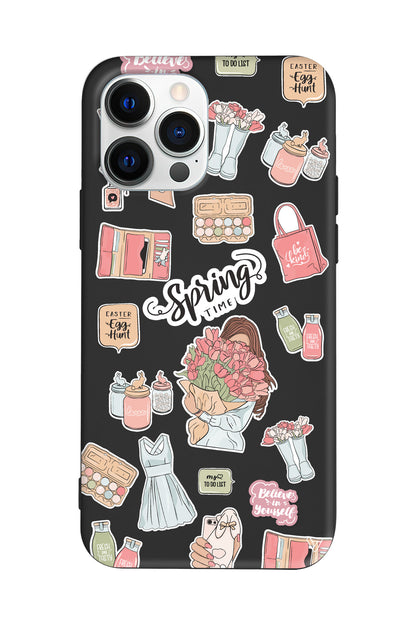 Spring Time Lansman Model İçi Kadife Silikon Telefon Kılıfı