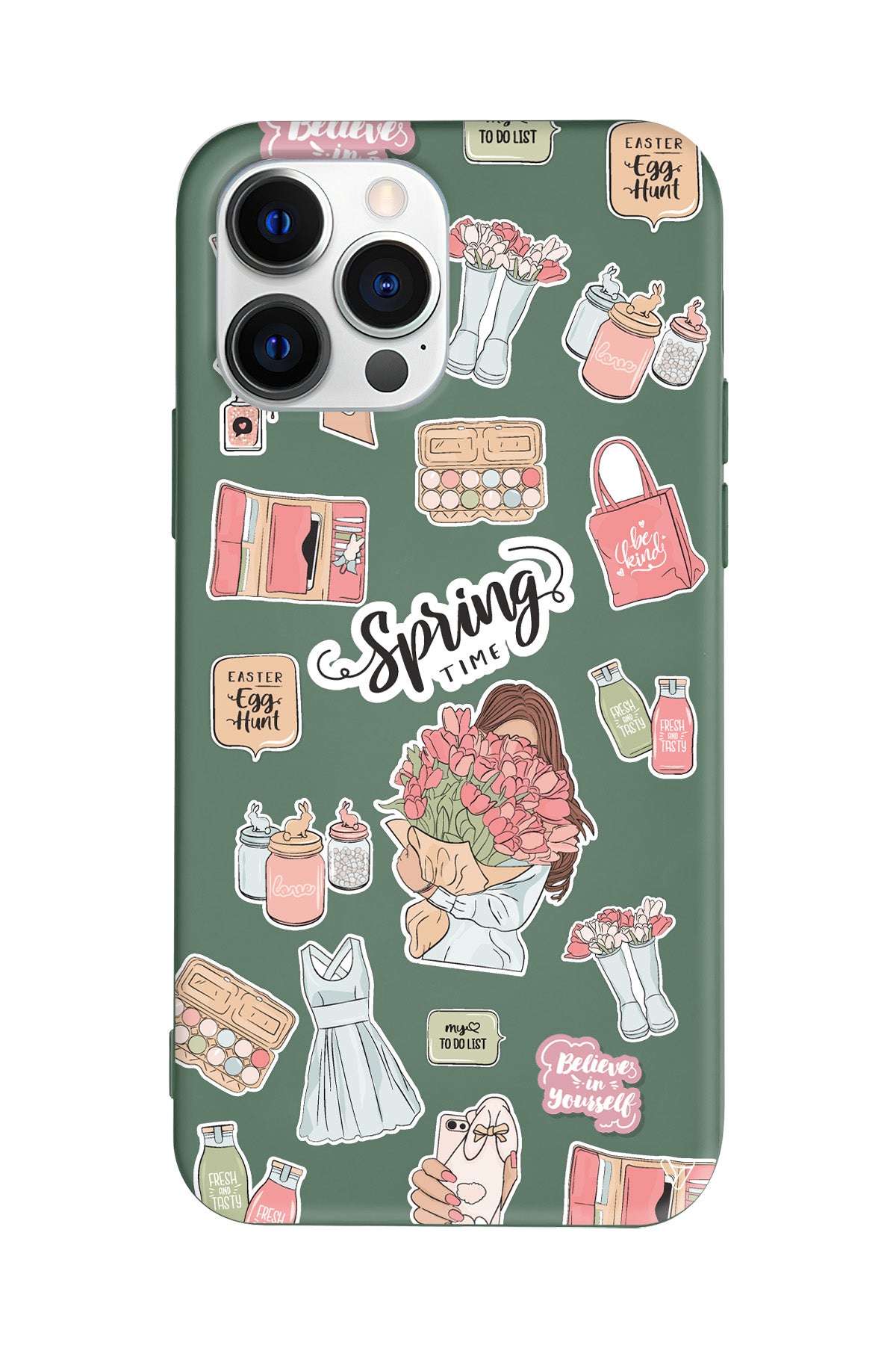 Spring Time Lansman Model İçi Kadife Silikon Telefon Kılıfı