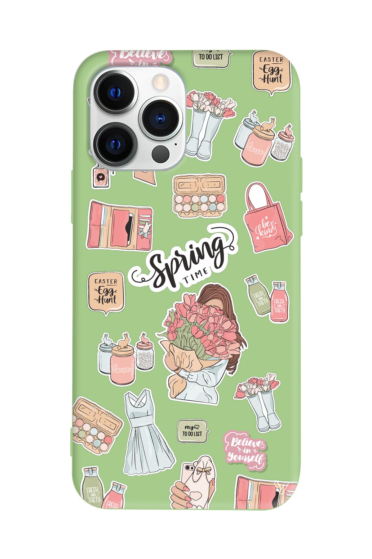 Spring Time Lansman Model İçi Kadife Silikon Telefon Kılıfı