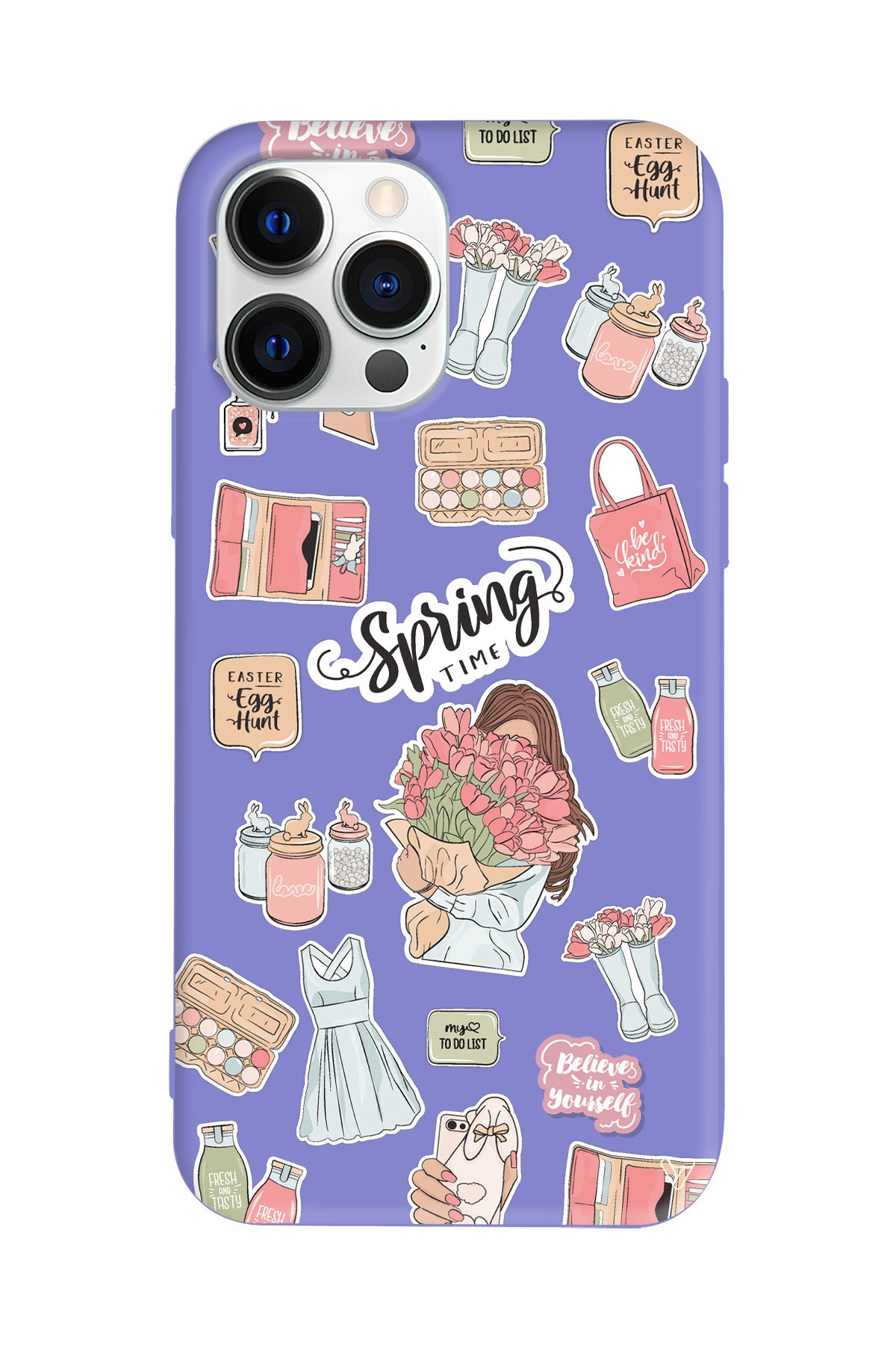 Spring Time Lansman Model İçi Kadife Silikon Telefon Kılıfı