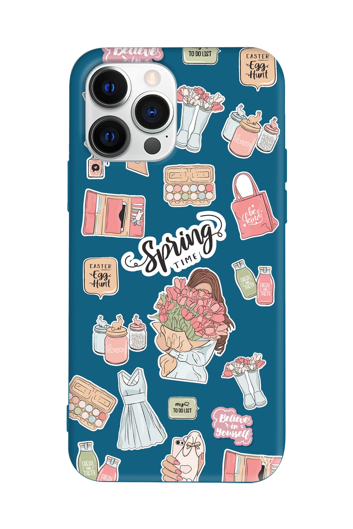 Spring Time Lansman Model İçi Kadife Silikon Telefon Kılıfı