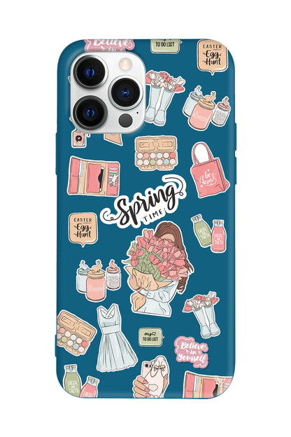 Spring Time Lansman Model İçi Kadife Silikon Telefon Kılıfı