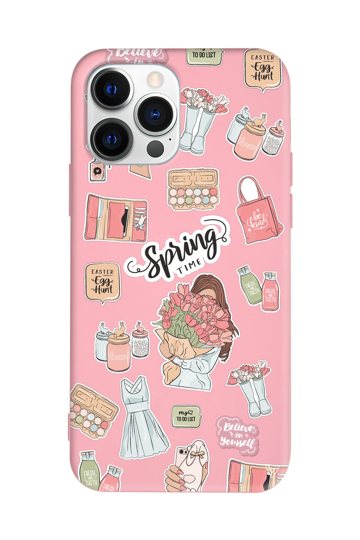 Spring Time Lansman Model İçi Kadife Silikon Telefon Kılıfı