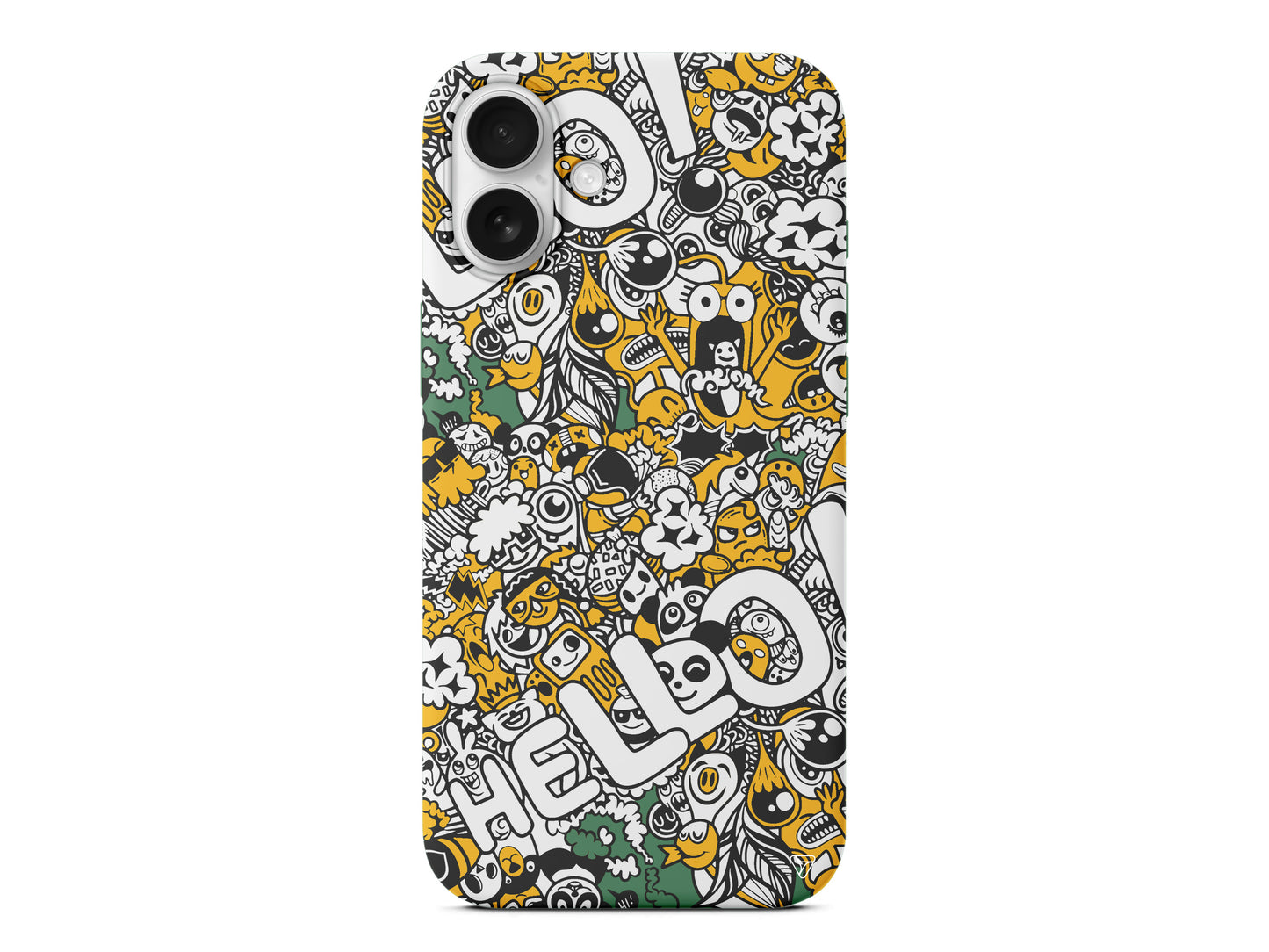 Doodle Hello Lansman Model İçi Kadife Silikon Telefon Kılıfı