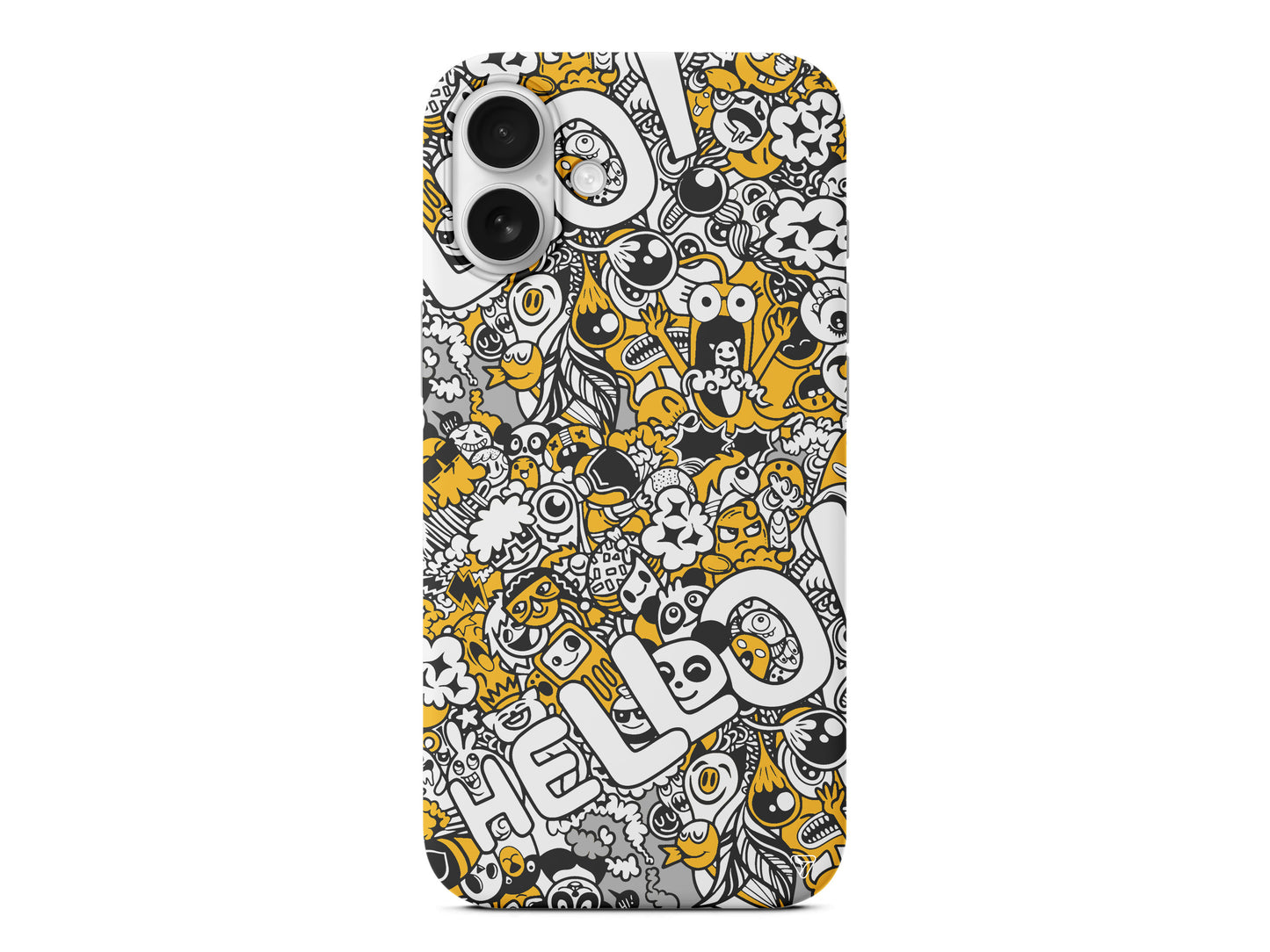 Doodle Hello Lansman Model İçi Kadife Silikon Telefon Kılıfı