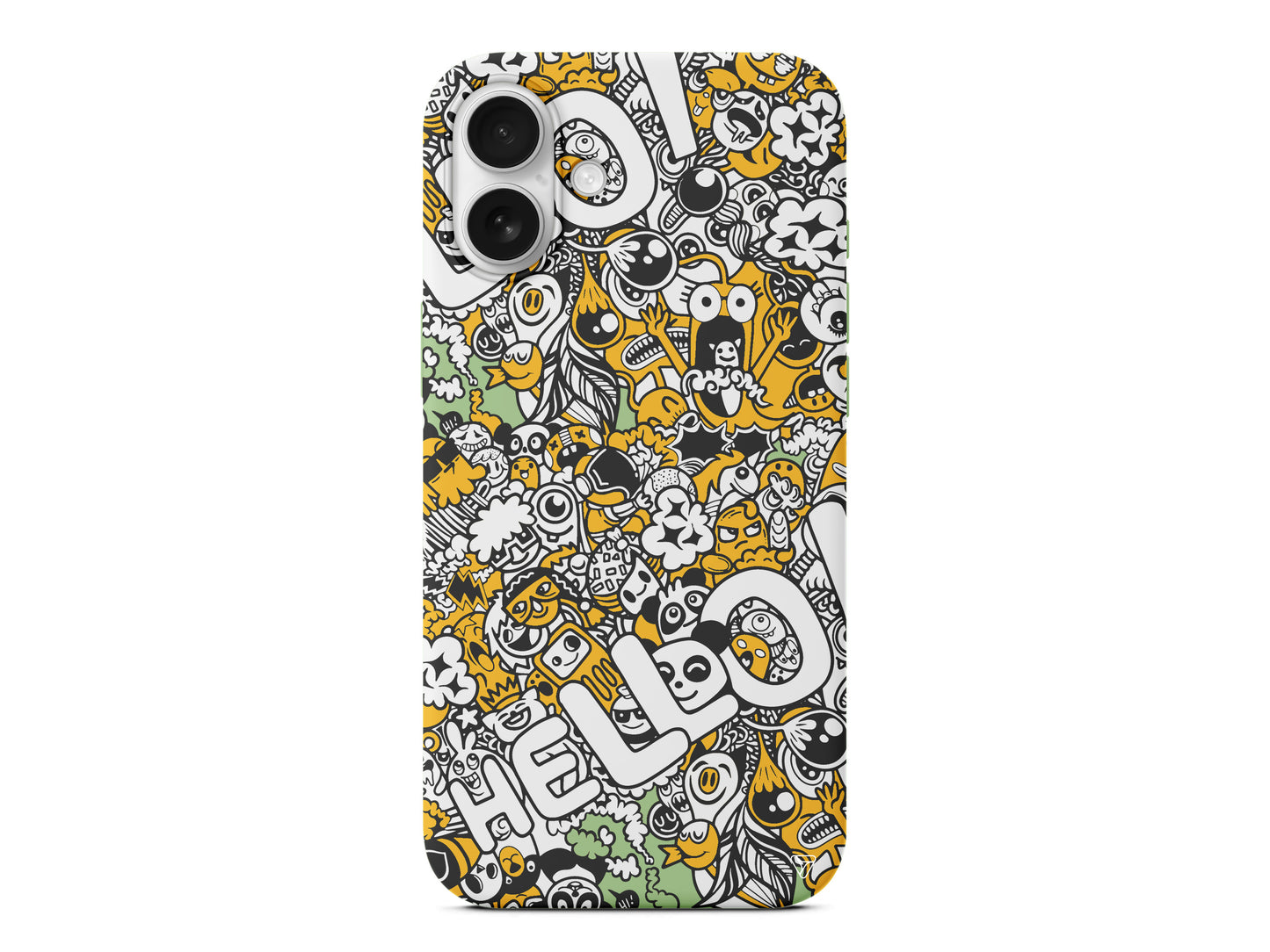 Doodle Hello Lansman Model İçi Kadife Silikon Telefon Kılıfı