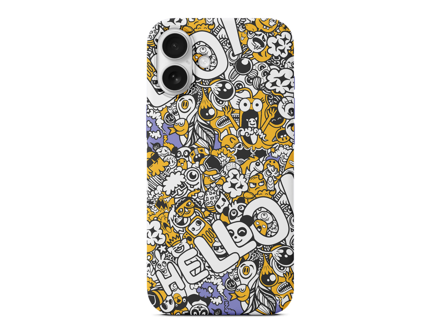 Doodle Hello Lansman Model İçi Kadife Silikon Telefon Kılıfı