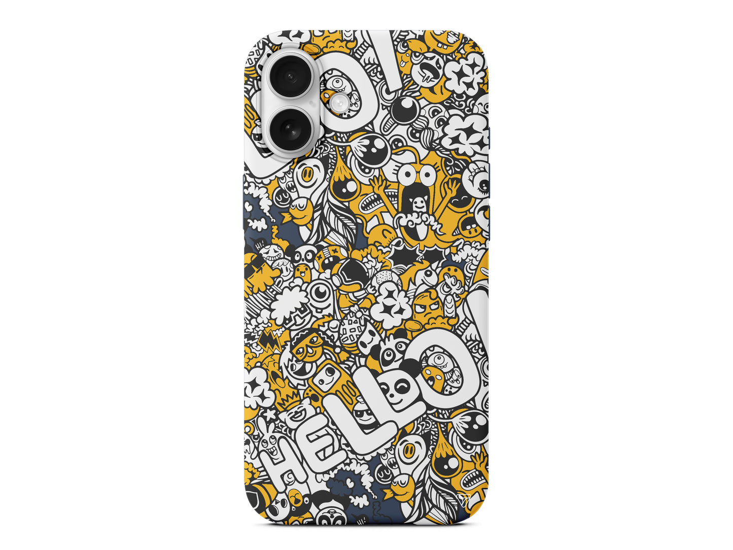 Doodle Hello Lansman Model İçi Kadife Silikon Telefon Kılıfı – Plus Serisine Özel