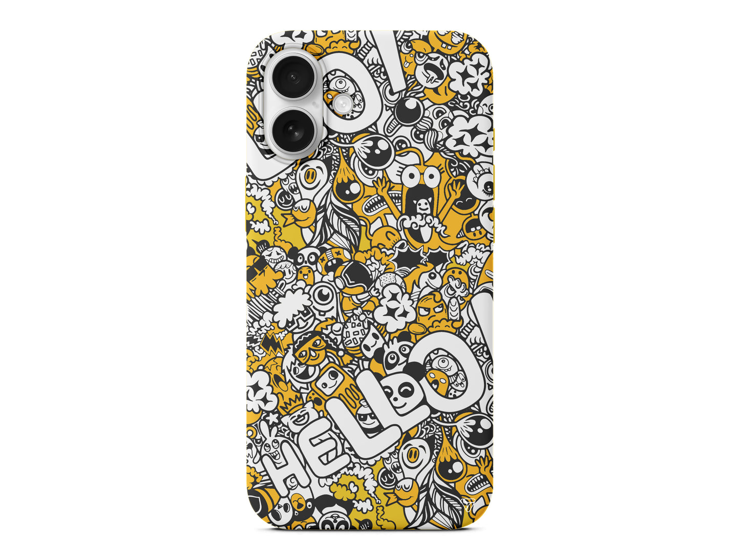 Doodle Hello Lansman Model İçi Kadife Silikon Telefon Kılıfı