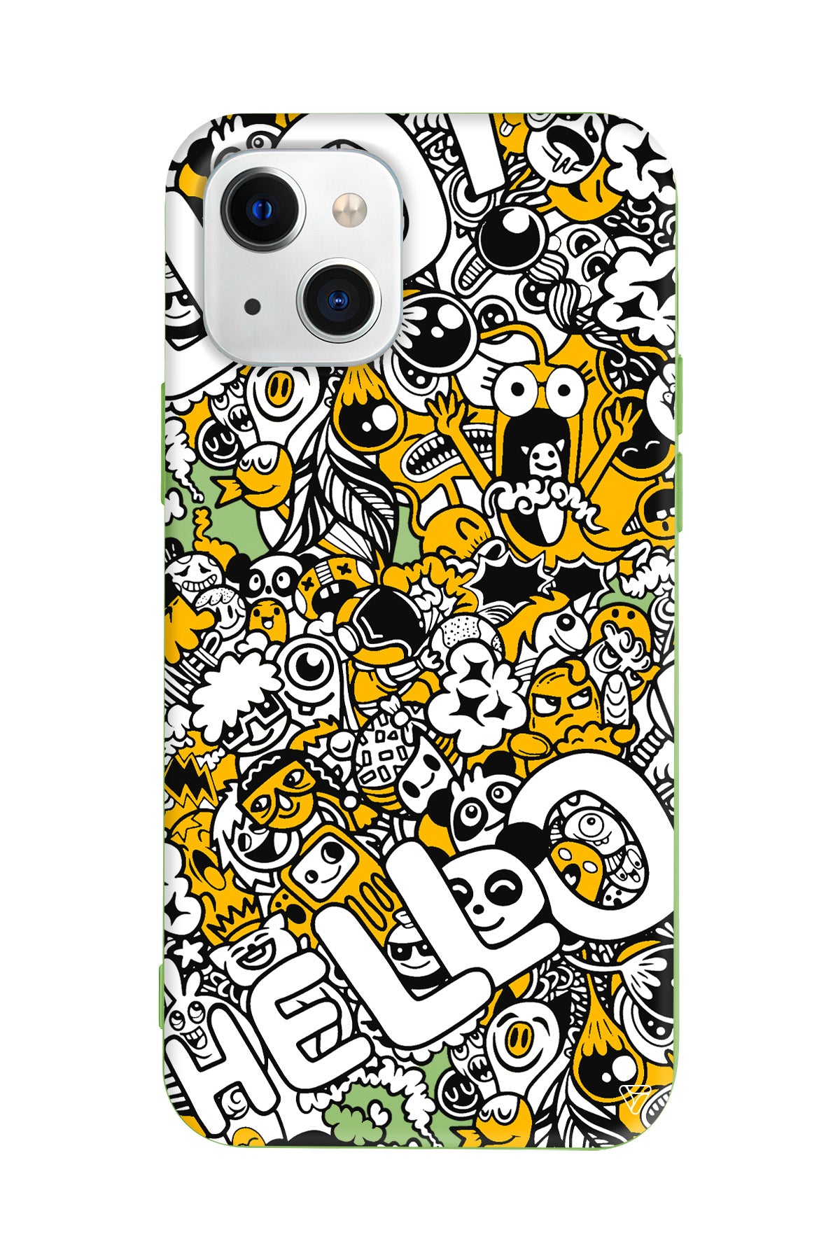 Doodle Hello Lansman Model İçi Kadife Silikon Telefon Kılıfı – Plus Serisine Özel