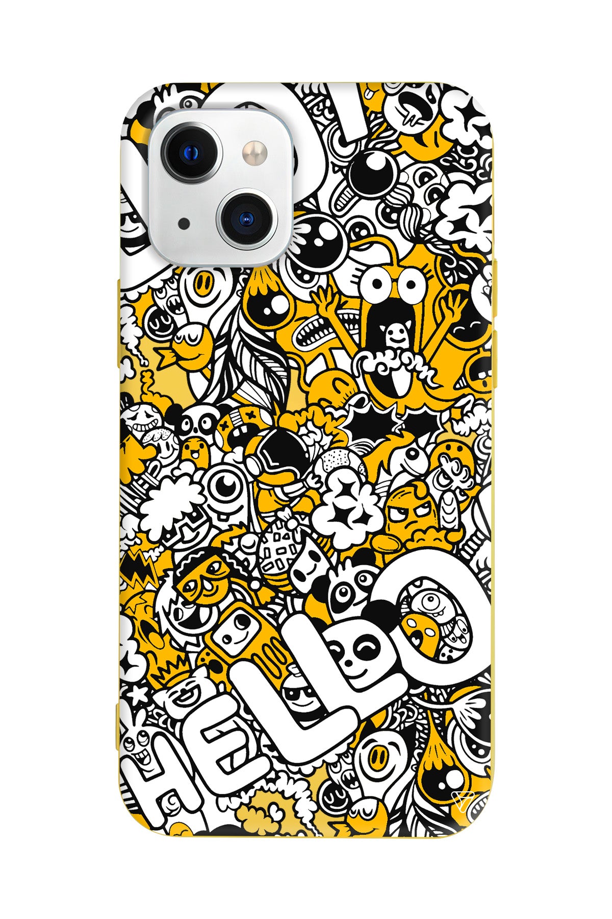 Doodle Hello Lansman Model İçi Kadife Silikon Telefon Kılıfı