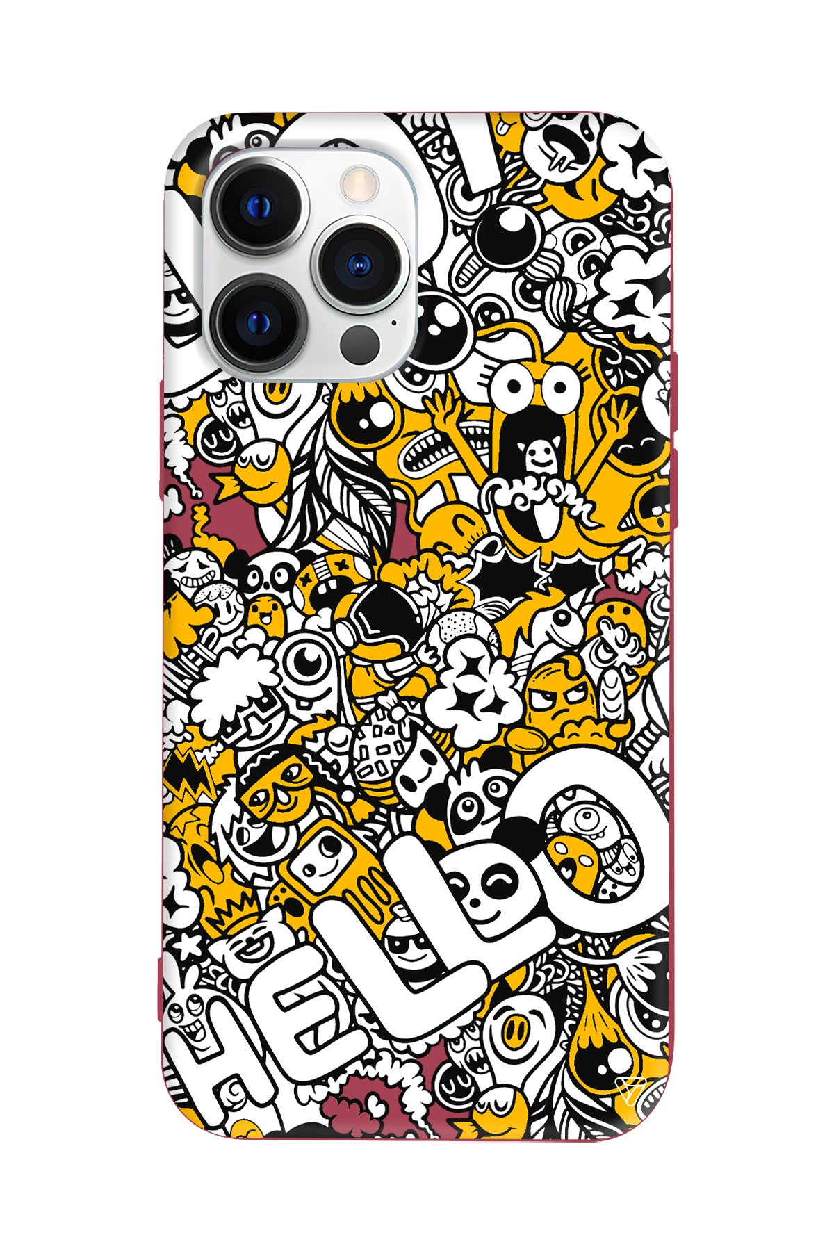 Doodle Hello Lansman Model İçi Kadife Silikon Telefon Kılıfı