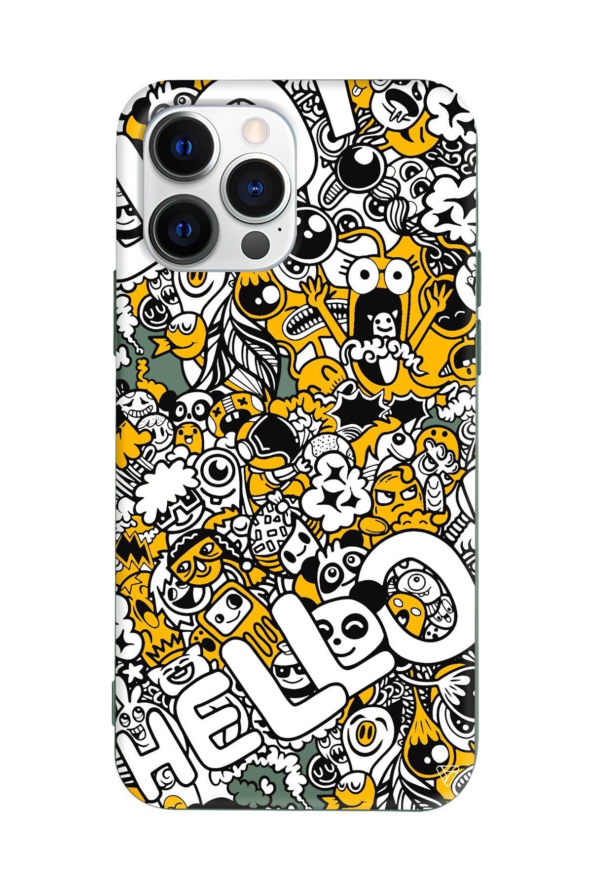 Doodle Hello Lansman Model İçi Kadife Silikon Telefon Kılıfı