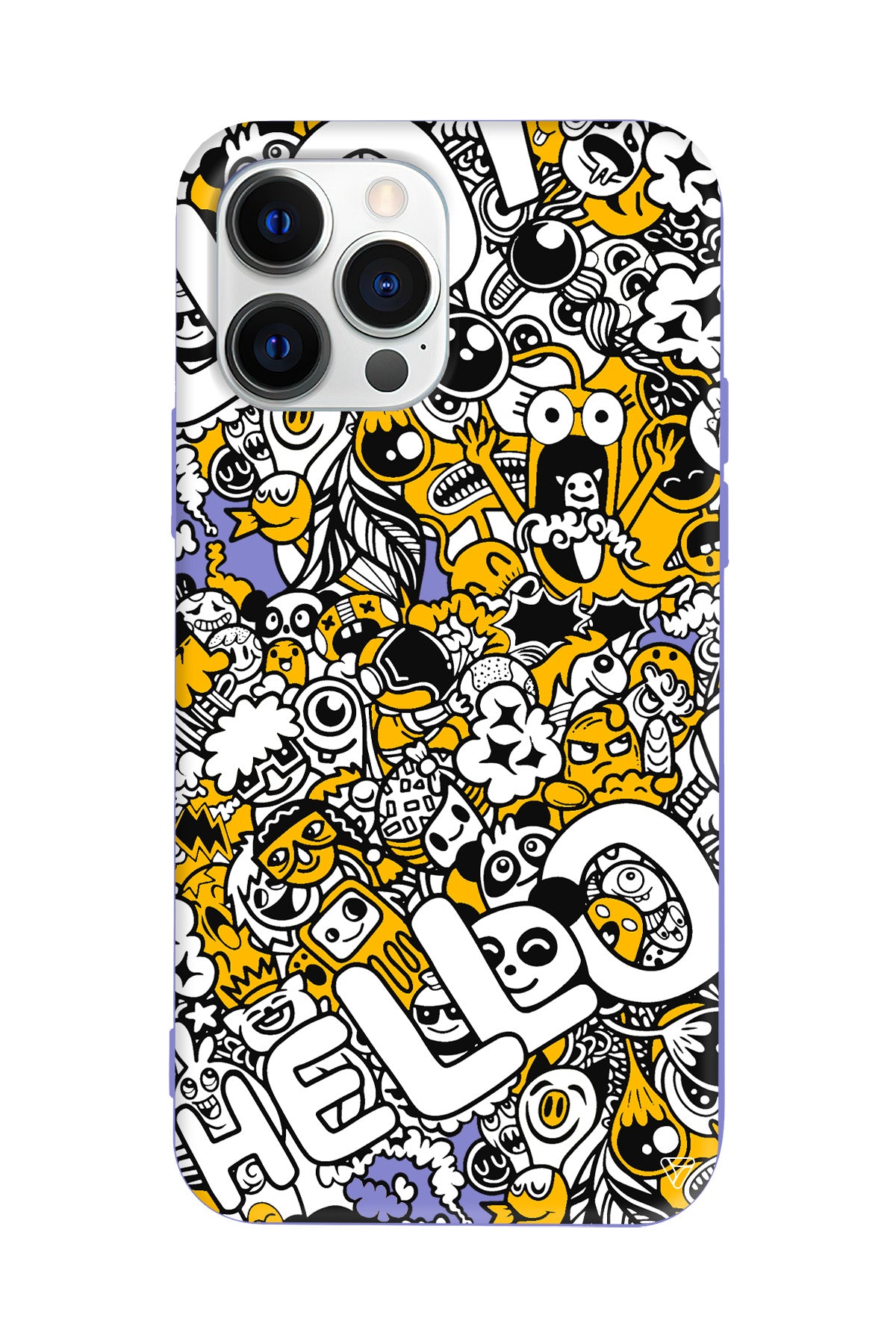 Doodle Hello Lansman Model İçi Kadife Silikon Telefon Kılıfı