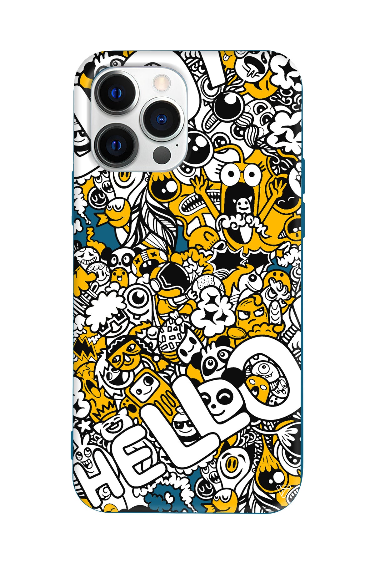 Doodle Hello Lansman Model İçi Kadife Silikon Telefon Kılıfı