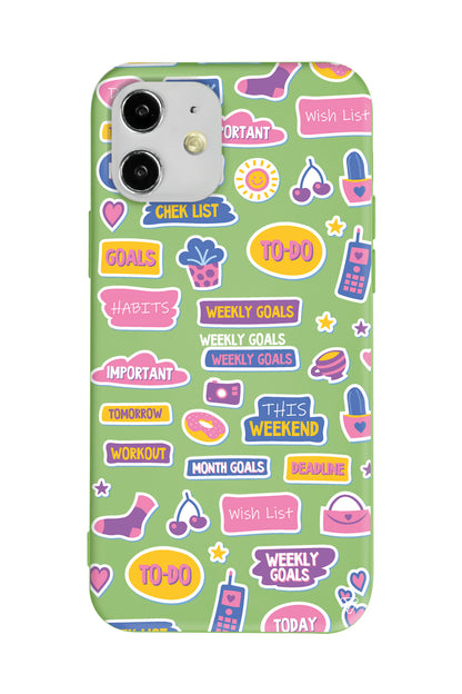 Weekly Goals Lansman Model İçi Kadife Silikon Telefon Kılıfı