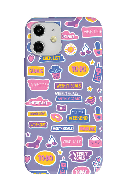 Weekly Goals Lansman Model İçi Kadife Silikon Telefon Kılıfı