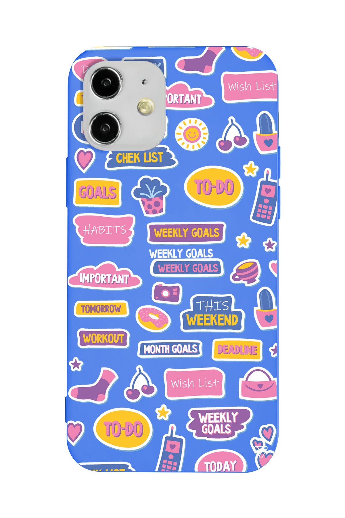 Weekly Goals Lansman Model İçi Kadife Silikon Telefon Kılıfı