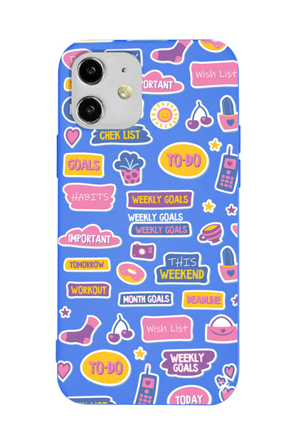 Weekly Goals Lansman Model İçi Kadife Silikon Telefon Kılıfı