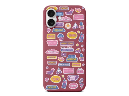 Weekly Goals Lansman Model İçi Kadife Silikon Telefon Kılıfı