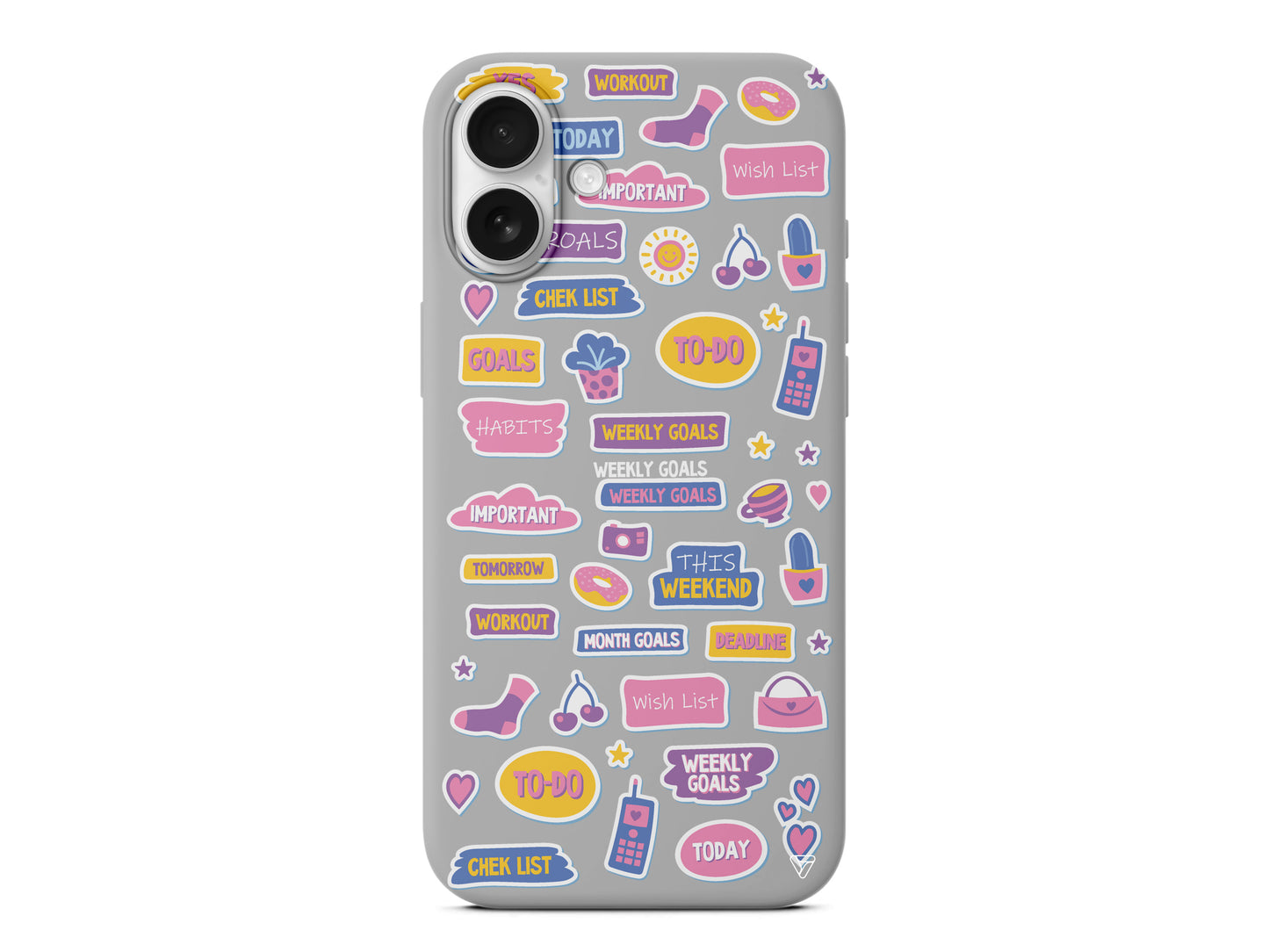 Weekly Goals Lansman Model İçi Kadife Silikon Telefon Kılıfı