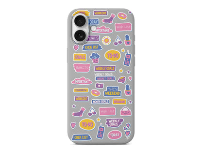 Weekly Goals Lansman Model İçi Kadife Silikon Telefon Kılıfı