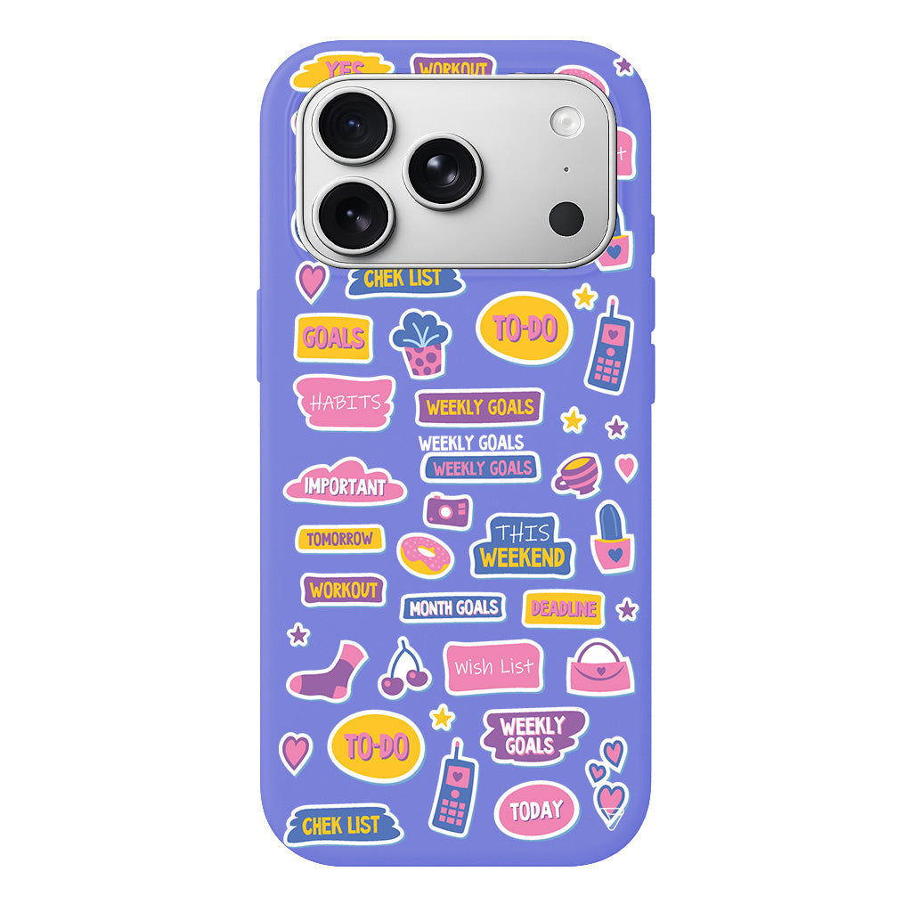 Weekly Goals Lansman Model İçi Kadife Silikon Telefon Kılıfı